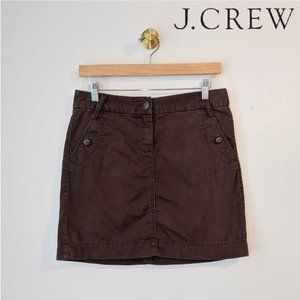 J. Crew Classic Twill Chino Mini Skirt Brown SZ 4